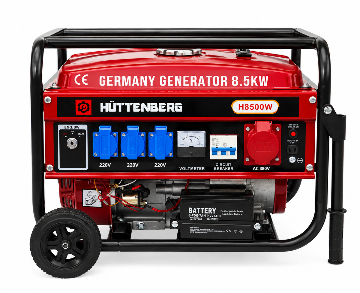 Generatore 8500W Benzina Monofase/Trifase con Avviamento Elettrico