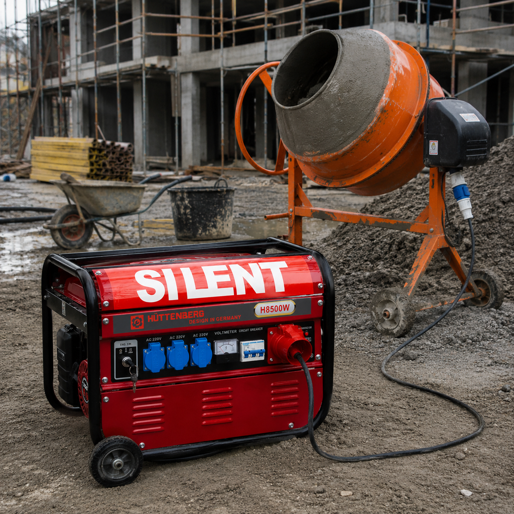 Generatore Silenzioso H-8500W 8,5kW 220V/380V Benzina con Avviamento a Chiave