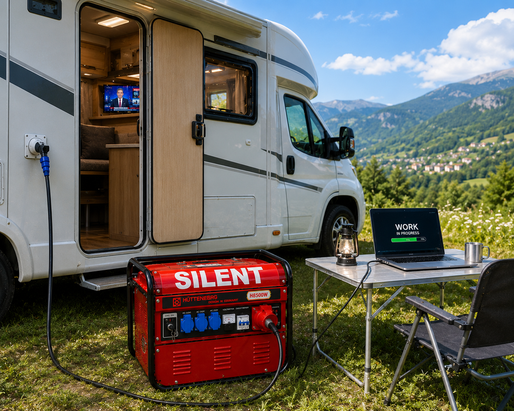 Generatore Silenzioso H-8500W 8,5kW 220V/380V Benzina con Avviamento a Chiave