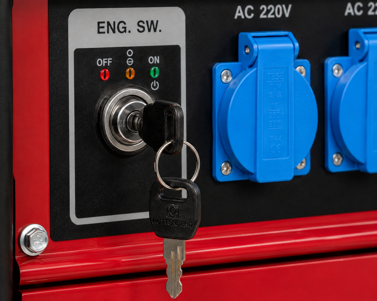 Generatore Silenzioso H-8500W 8,5kW 220V/380V Benzina con Avviamento a Chiave