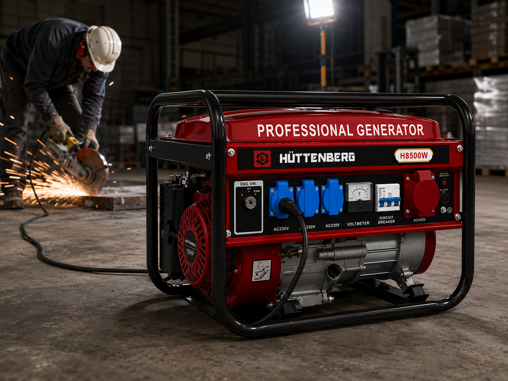 Generatore Professionale H-8500W 8,5kW Benzina 230V/400V con Avviamento Elettrico