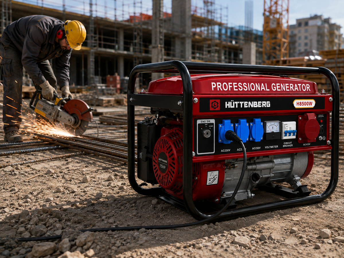 Generatore Professionale H-8500W 8,5kW Benzina 230V/400V con Avviamento Elettrico