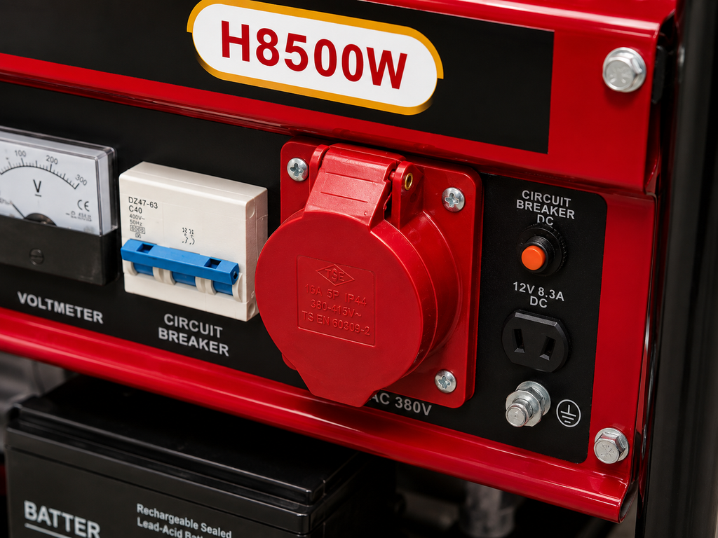 Generatore 8500W Benzina Monofase/Trifase con Avviamento Elettrico