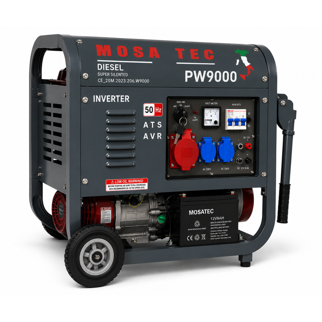 Generatore Di Corrente Diesel 8,5 kW Inverter AVR Trifase Silenzioso – 8500W